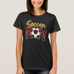 Red Plaid Soccer Mum Happy Mother's Day  Soccer T-Shirt