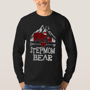 Red Plaid Stepmom Bear Matching Pajama Family T-Shirt