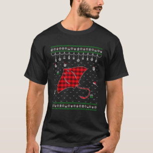 Red Plaid Stingray Lover Funny Ugly Christmas Swea T-Shirt