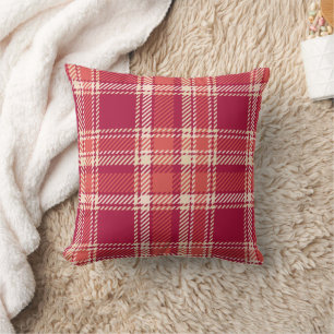 Red Plaid Tartan Cushion