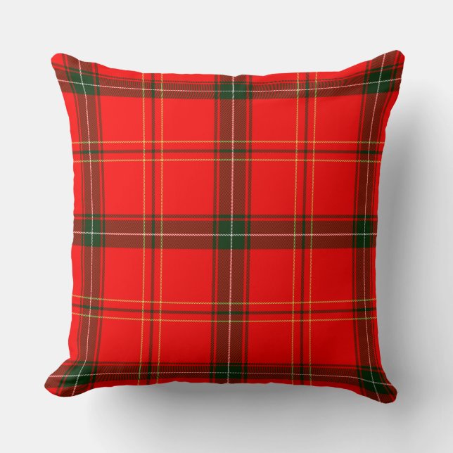 Red Plaid Tartan Cushion (Front)