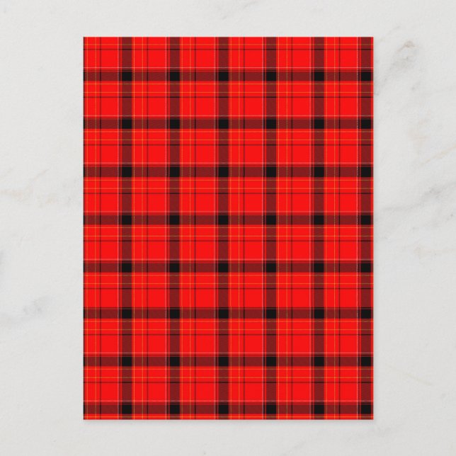 Red Plaid Tartan Pattern Postcard (Front)