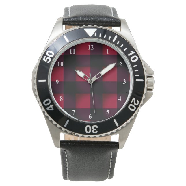Red Plaid Tartan Watch (Front)
