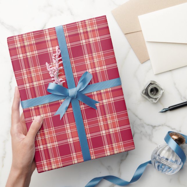 Red Plaid Tartan  Wrapping Paper (Gifting)