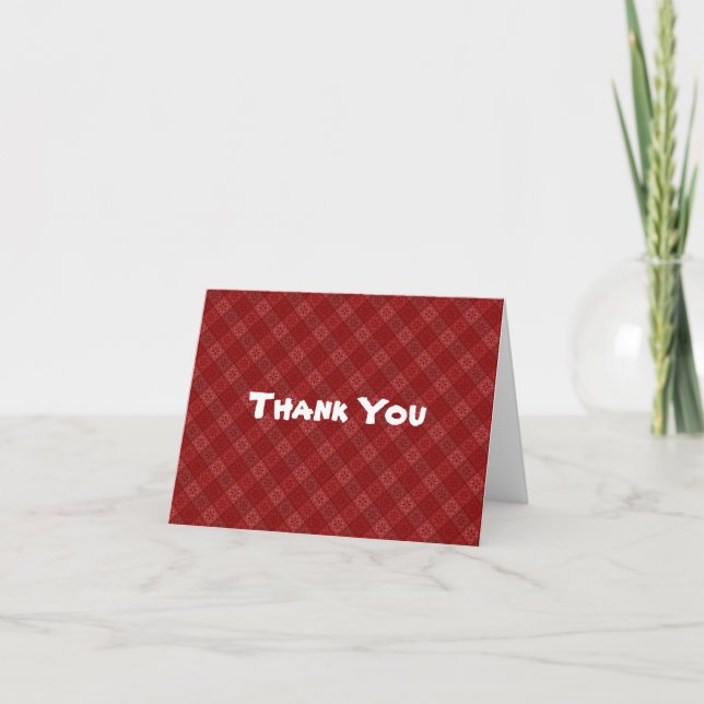 Red Plaid Thank You Notes (Front)