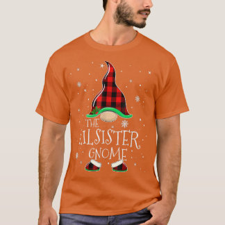 Red Plaid The Lil Sister Gnome Family Christmas Pa T-Shirt