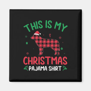 Red Plaid This Is My Siberian Husky Dog Christmas Magnet