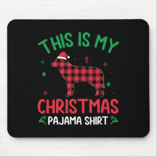 Red Plaid This Is My Siberian Husky Dog Christmas Mouse Pad