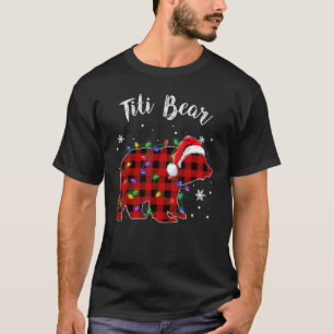 Red Plaid Titi Bear Matching Family Christmas Paja T-Shirt