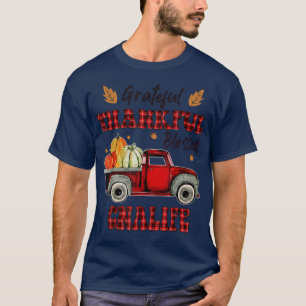 Red Plaid Truck CNA Life Thankful Grateful Blessed T-Shirt
