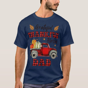 Red Plaid Truck Dad Thankful Grateful Blessed Gift T-Shirt