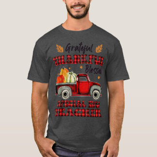 Red Plaid Truck SPECCIAL EDU Thankful Grateful Ble T-Shirt
