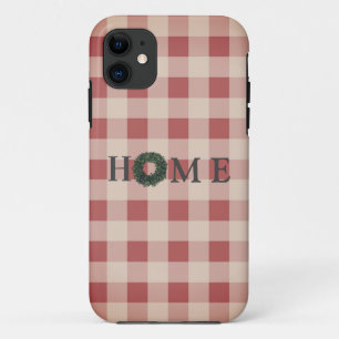 Red Plaid Typography HOME Country Pattern Case-Mate iPhone Case