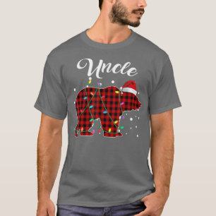 Red Plaid Uncle Bear Matching Buffalo Pajama T-Shirt