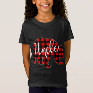 Red Plaid Uncle Bear Matching Family Christmas Eve T-Shirt