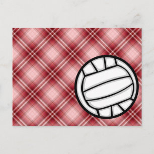 Red Plaid Volleyball Postcard