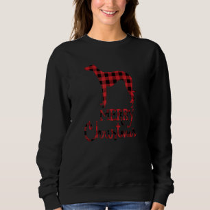 Red Plaid Whippet Dog  Christmas Matching Family P Sweatshirt