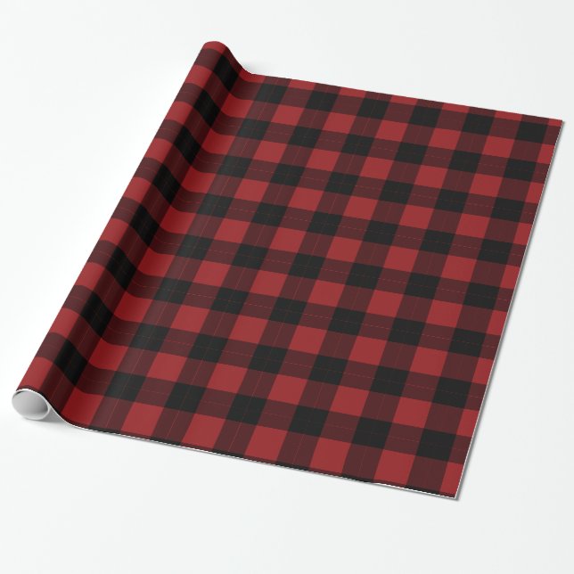 Red Plaid Wrapping Paper (Unrolled)