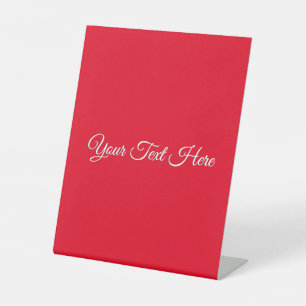 Red Plain Elegant Minimalist Calligraphy Pedestal Sign