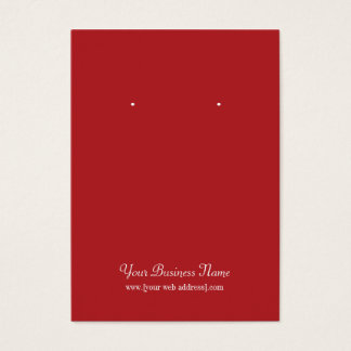 Red Plain Simple Custom Earring Card