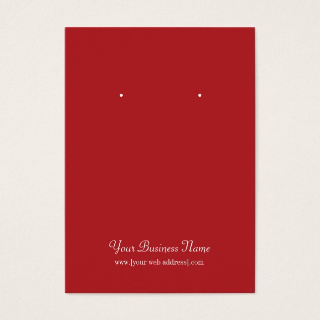 Red Plain Simple Custom Earring Card (Front)