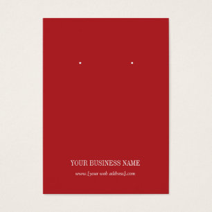 Red Plain Simple Custom Earring Card