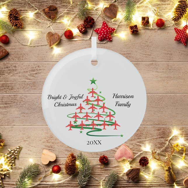 Red Planes Christmas Tree, Aviation,Simple Glass Tree Decoration (Creator Uploaded)