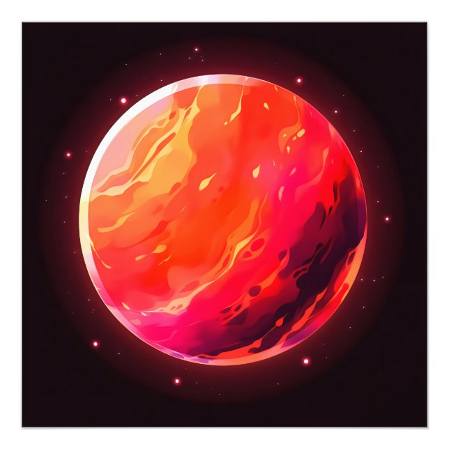 Red Planet Space Photo Print (Front)