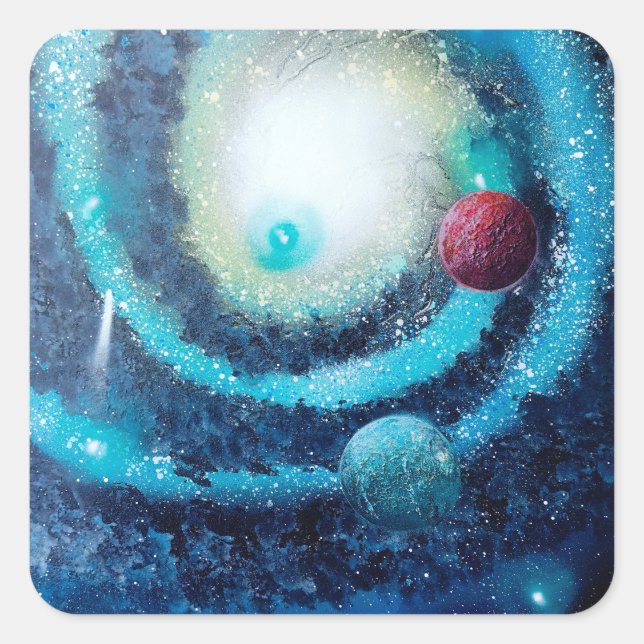 Red Planet Square Sticker (Front)