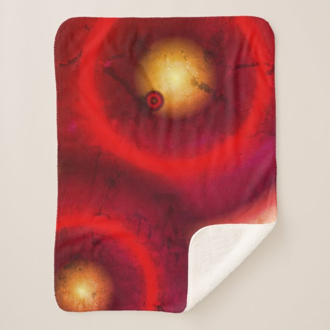Red Planets Suns Circles Astronomy Blanket (Front)