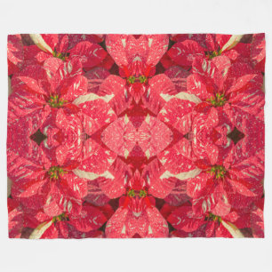 Red plant Poinsettia Flower Fleece Blanket