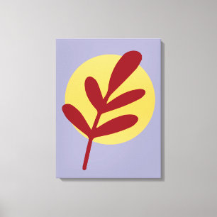 Red Plant Yellow Sun Canvas Print