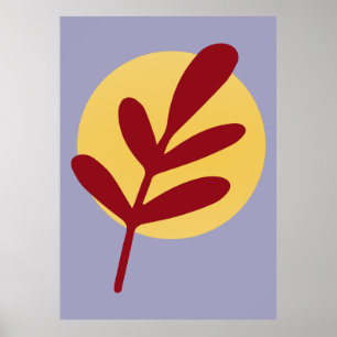 Red Plant Yellow Sun Poster