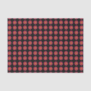 Red Plasticine Flower Pattern Tissue Paper