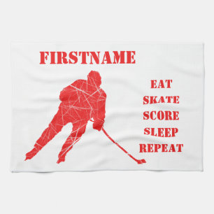 Red player - ice hockey skate towel