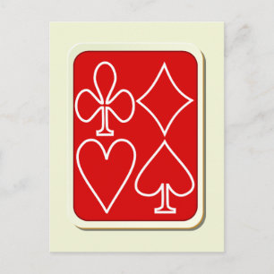 Red Playing Card Suits Postcard