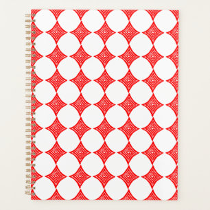 Red Playing Card Symbol Diamond Shape Lino Cut Planner