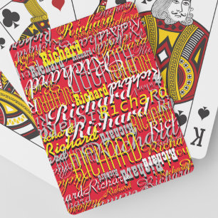 Red Playing Cards with a pattern of custom name
