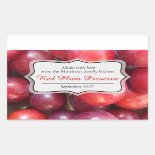 Red plum jam preserve label sticker
