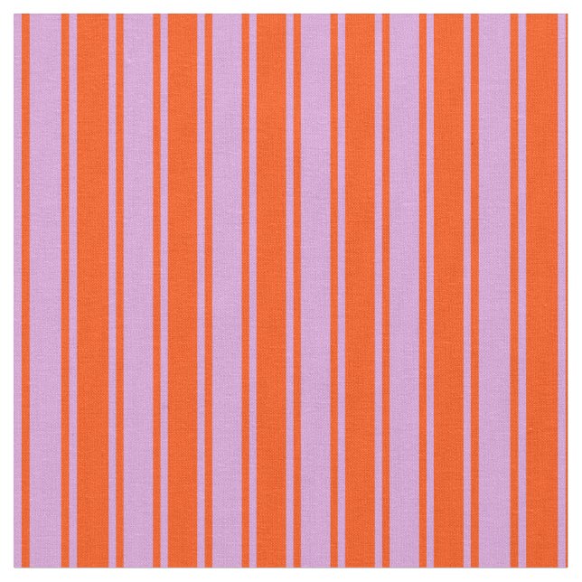 Red & Plum Pattern of Stripes Fabric (Close Up)