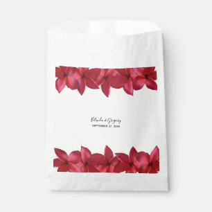 Red Plumeria Frangipani Wedding Favour Bags