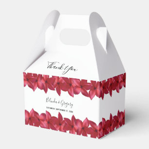 Red Plumeria Frangipani Wedding Favour Box