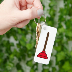Red plunger custom keychain