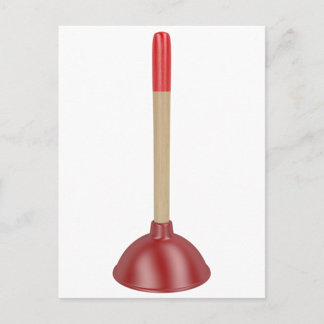 Red plunger postcard (Front)