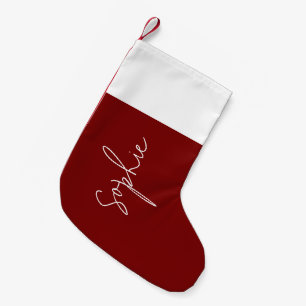 Red Plush Christmas Stocking,Personalised Small Christmas Stocking