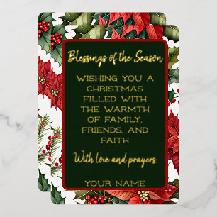 Red Poinsetti with Customisable Christmas Message