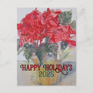 Red Poinsettia #190301 Holiday Postcard