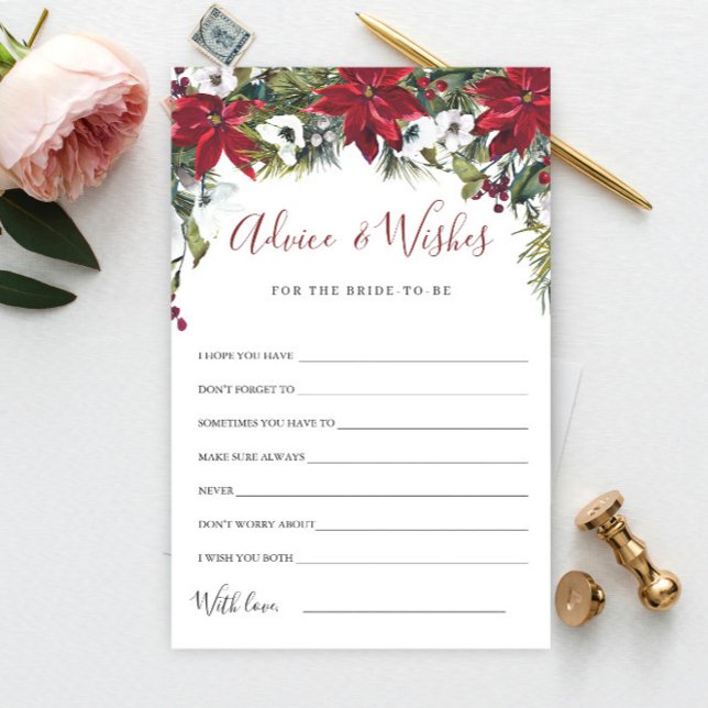 Red Poinsettia Christmas Bridal Advice & Wises (Creator Uploaded)