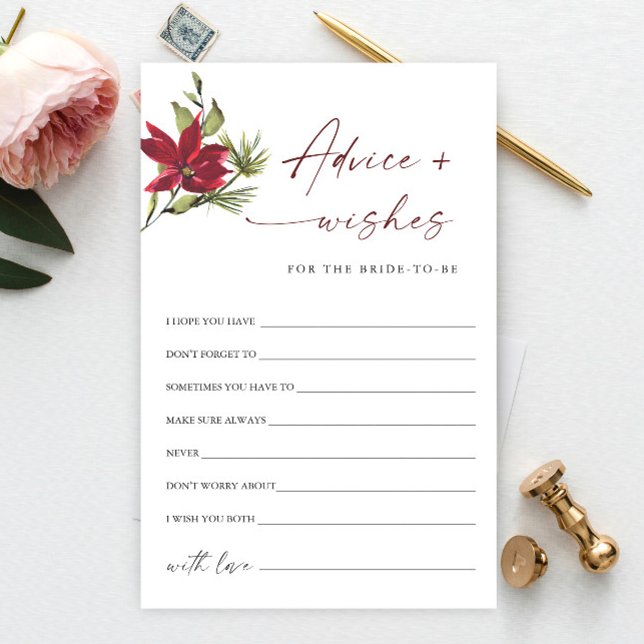 Red Poinsettia Christmas Bridal Advice & Wises (Creator Uploaded)