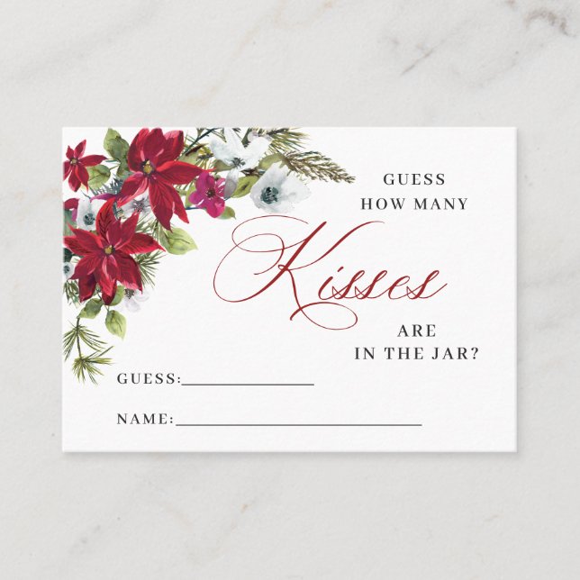Red Poinsettia Christmas BRIDAL SHOWER Card (Front)